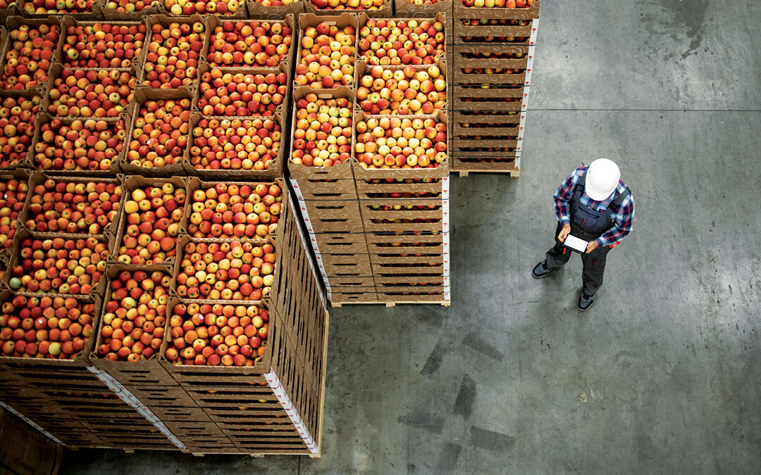 An avalanche of apples plus a wave of wood pellets equals one quirky surge